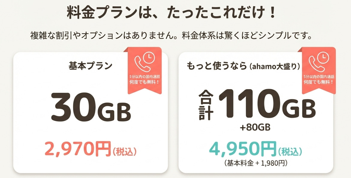 シンプルな料金プラン